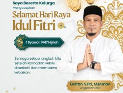 Gufron Anggota KPU KSB Mengucapkan Selamat Hari Raya Idul Fitri 1447 Hijriah