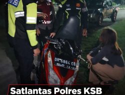 Satlantas Polres KSB Gaspol Patroli Blue Light, Balap Liar dan Knalpot Brong Disikat di KTC Taliwang