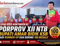 Lepas 855 Kontingen ke Porprov XII NTB, Bupati Amar Bidik KSB Jadi Runner-Up dan Borong 100 Medali