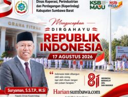 Kadis Koperindag KSB Mengucapkan Dirgahayu RI Ke-81 Tahun