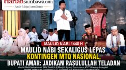 Maulid Nabi Sekaligus Lepas Kontingen MTQ Nasional, Bupati Amar: Jadikan Rasulullah Teladan