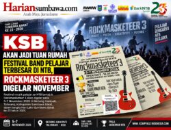 KSB Akan Jadi Tuan Rumah Festival Band Pelajar Terbesar di NTB, Rockmasketeer 3 Digelar November