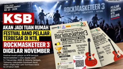 KSB Akan Jadi Tuan Rumah Festival Band Pelajar Terbesar di NTB, Rockmasketeer 3 Digelar November