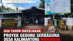Dua Tahun Dikerjakan, Proyek Gedung Serbaguna Desa Kalimantong Mangkrak dan Kualitas Buruk